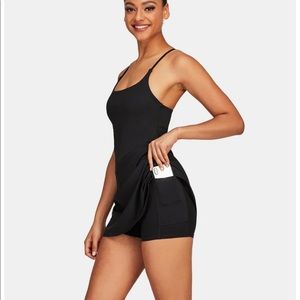 Halara black dress with built in shorts